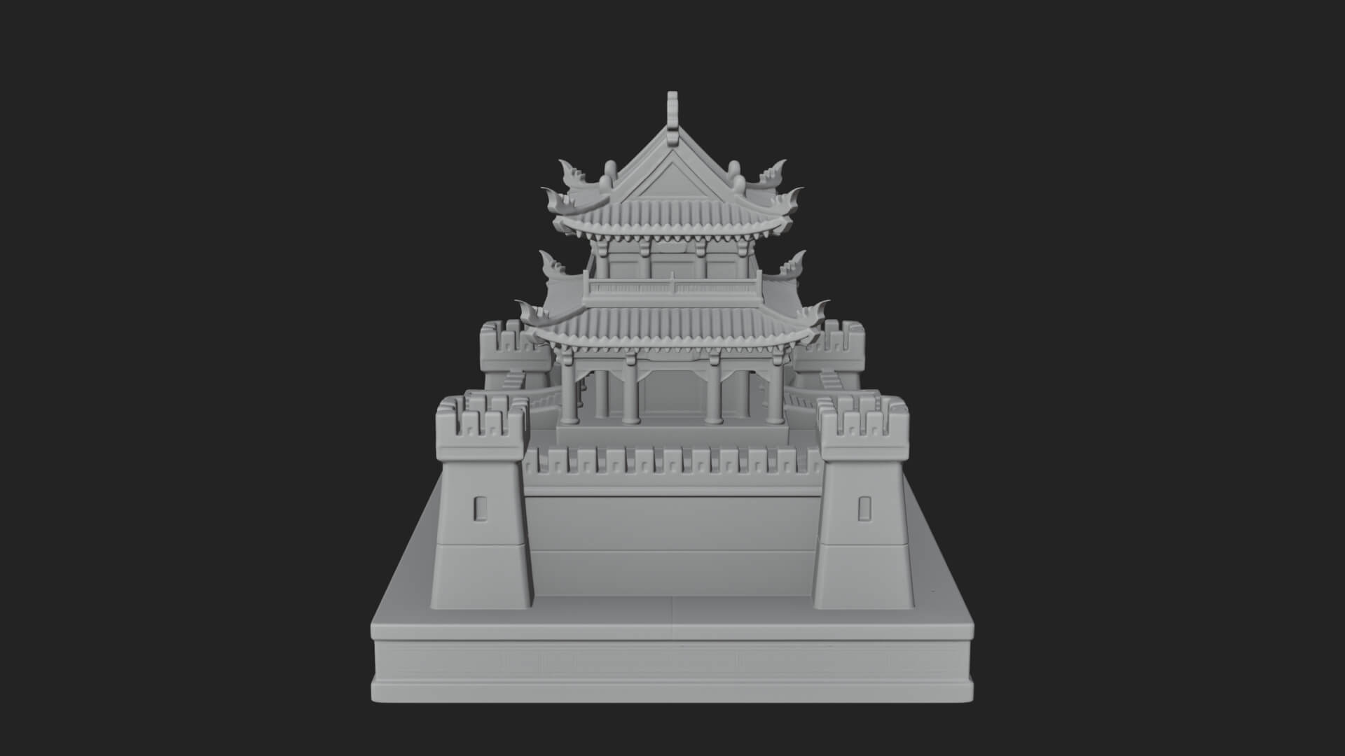 Fortified Pagoda Tower Design 7 3D Print Model 3D Model