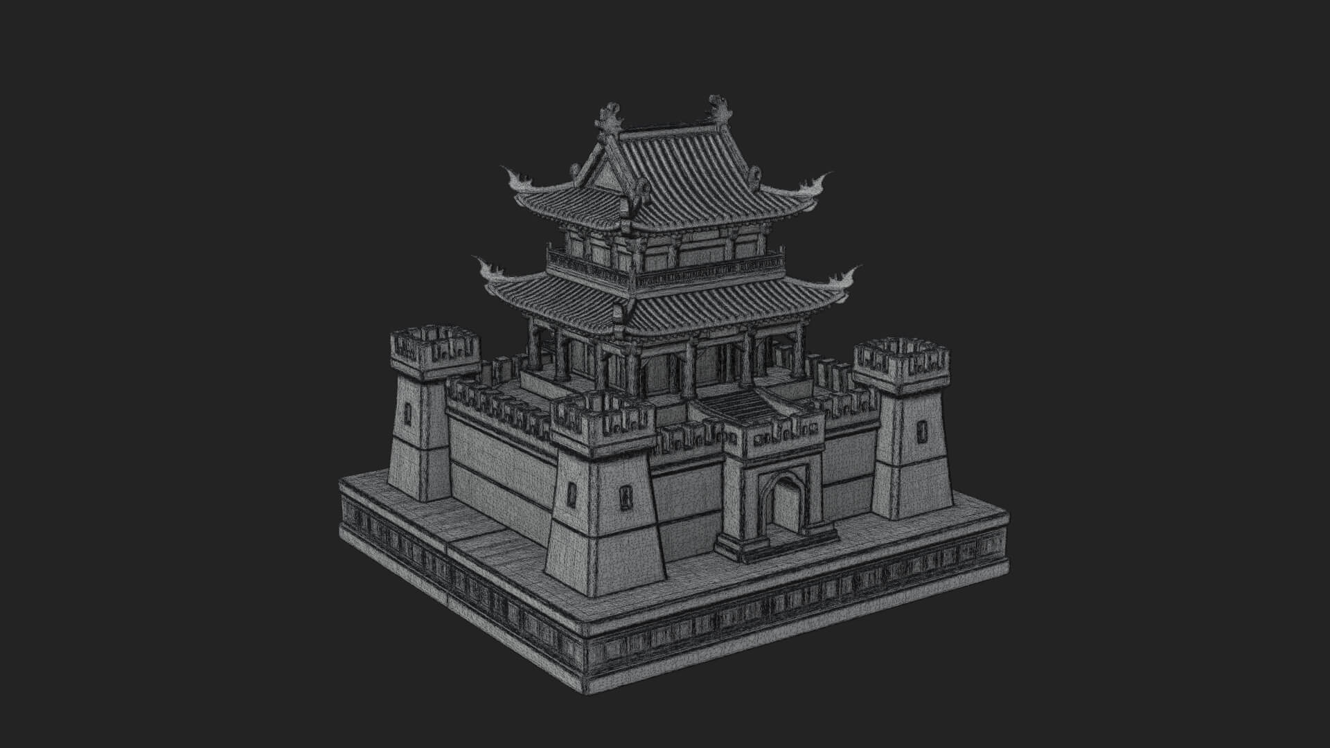 Fortified Pagoda Tower Design 7 3D Print Model 3D Model