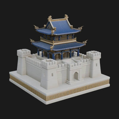 Fortified Pagoda Tower Design 7 3D Print Model