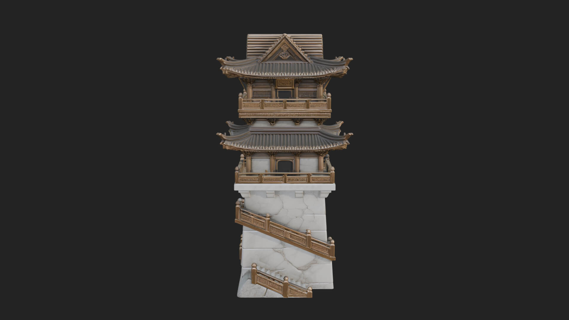 Fortified Pagoda Tower Design 8 3D Print Model 3D Model