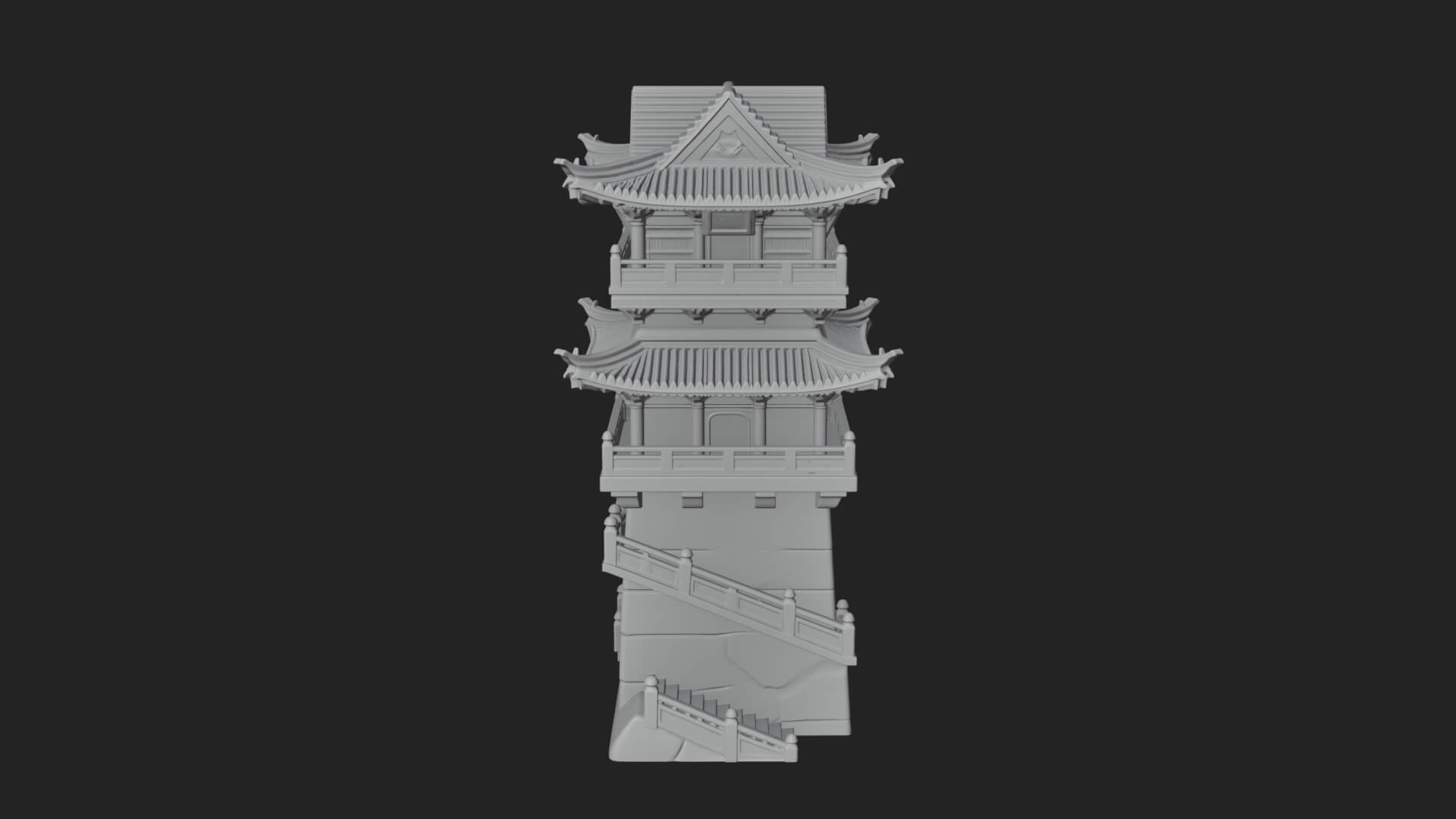Fortified Pagoda Tower Design 8 3D Print Model 3D Model