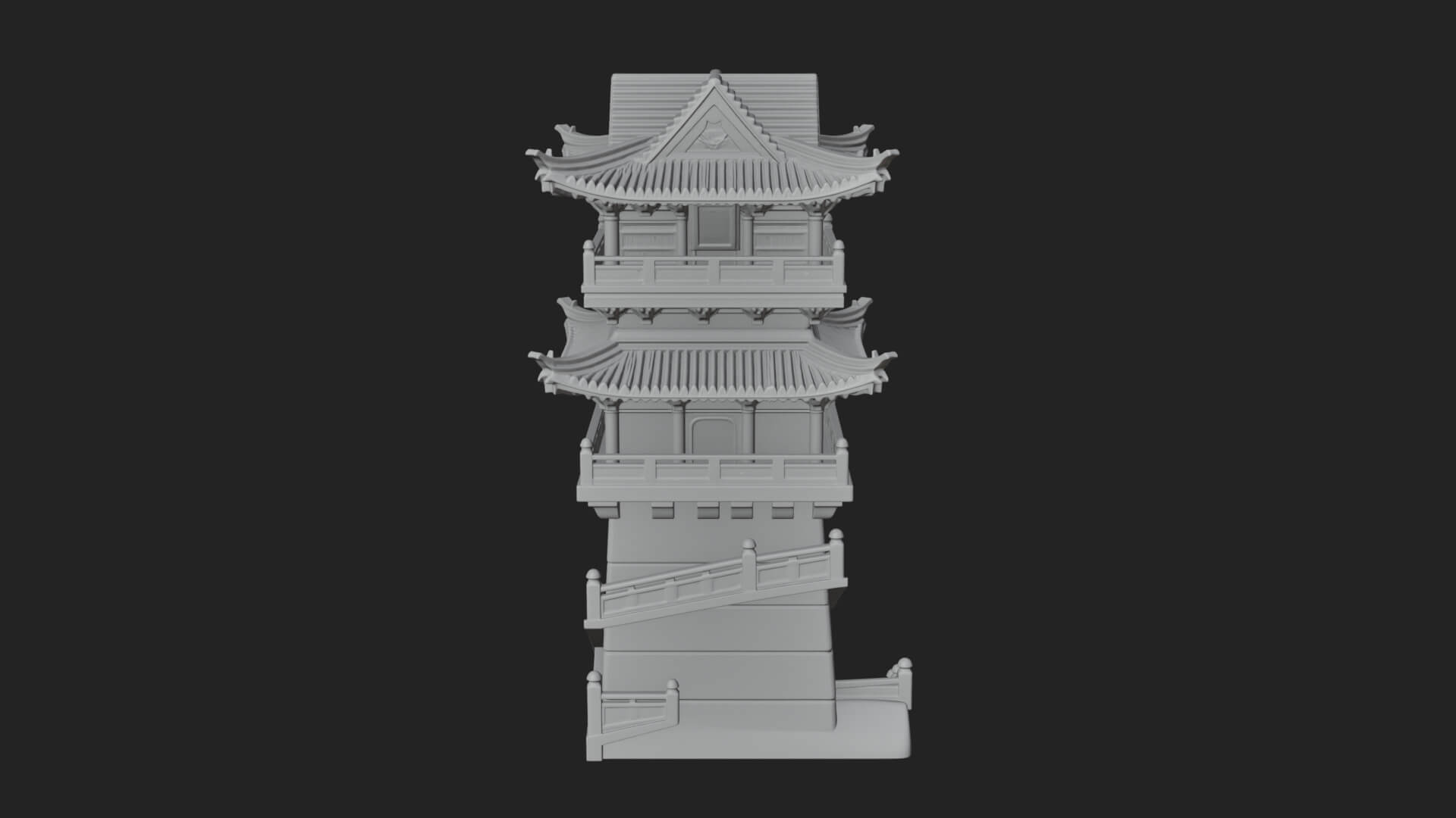 Fortified Pagoda Tower Design 8 3D Print Model 3D Model