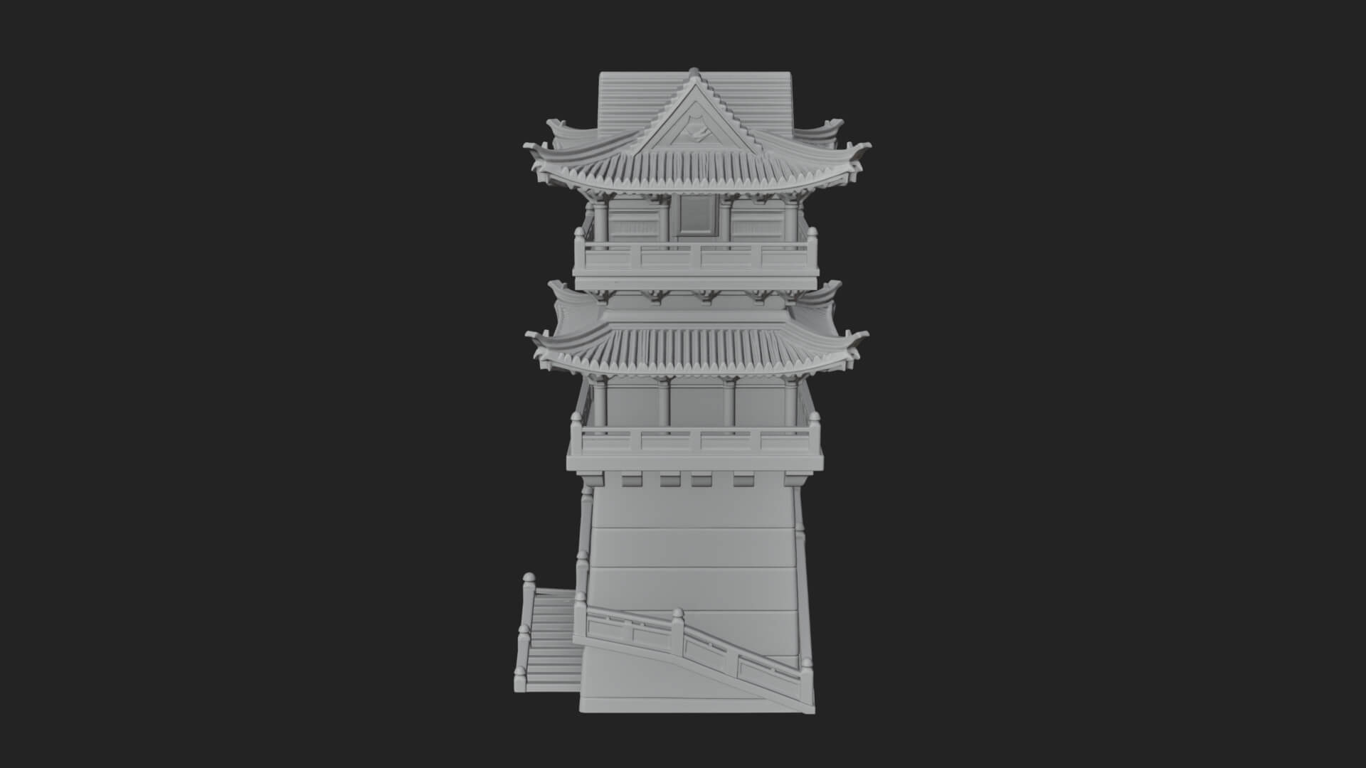Fortified Pagoda Tower Design 8 3D Print Model 3D Model
