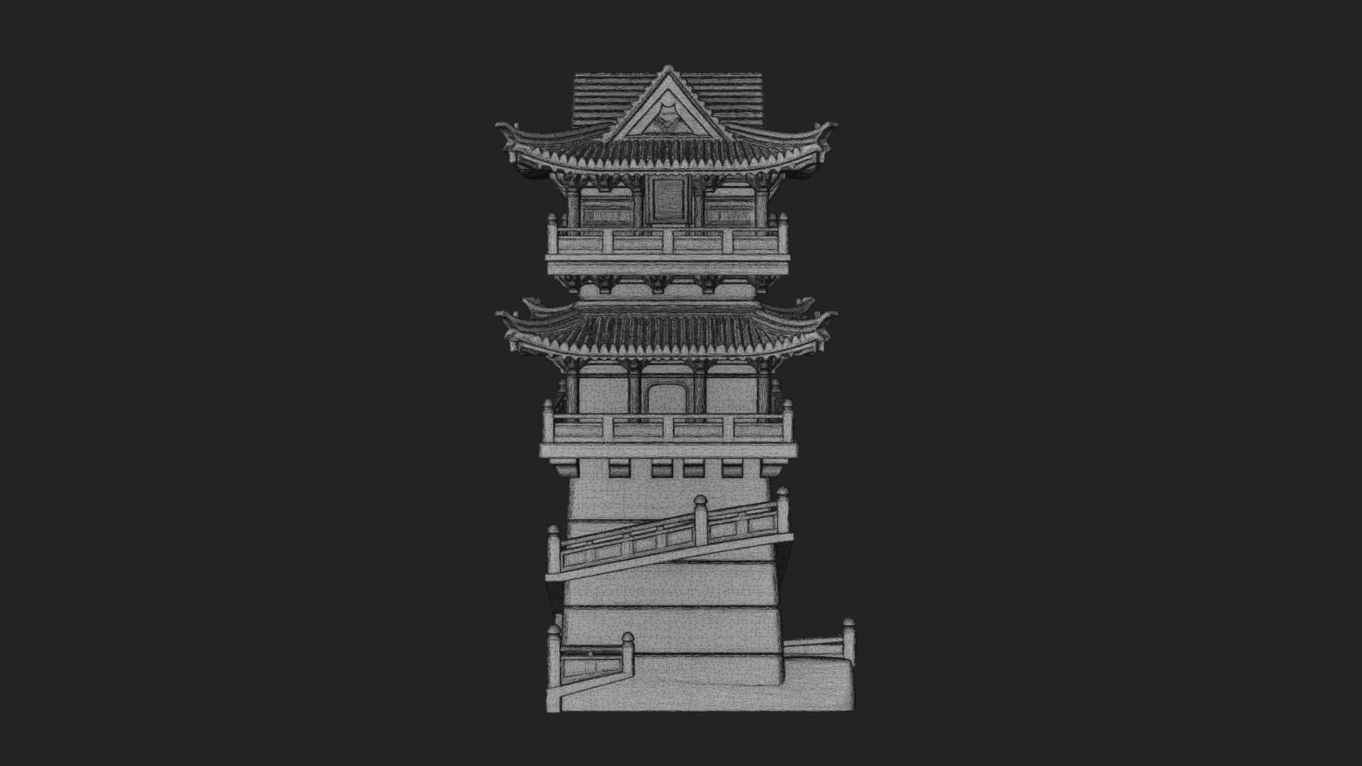 Fortified Pagoda Tower Design 8 3D Print Model 3D Model