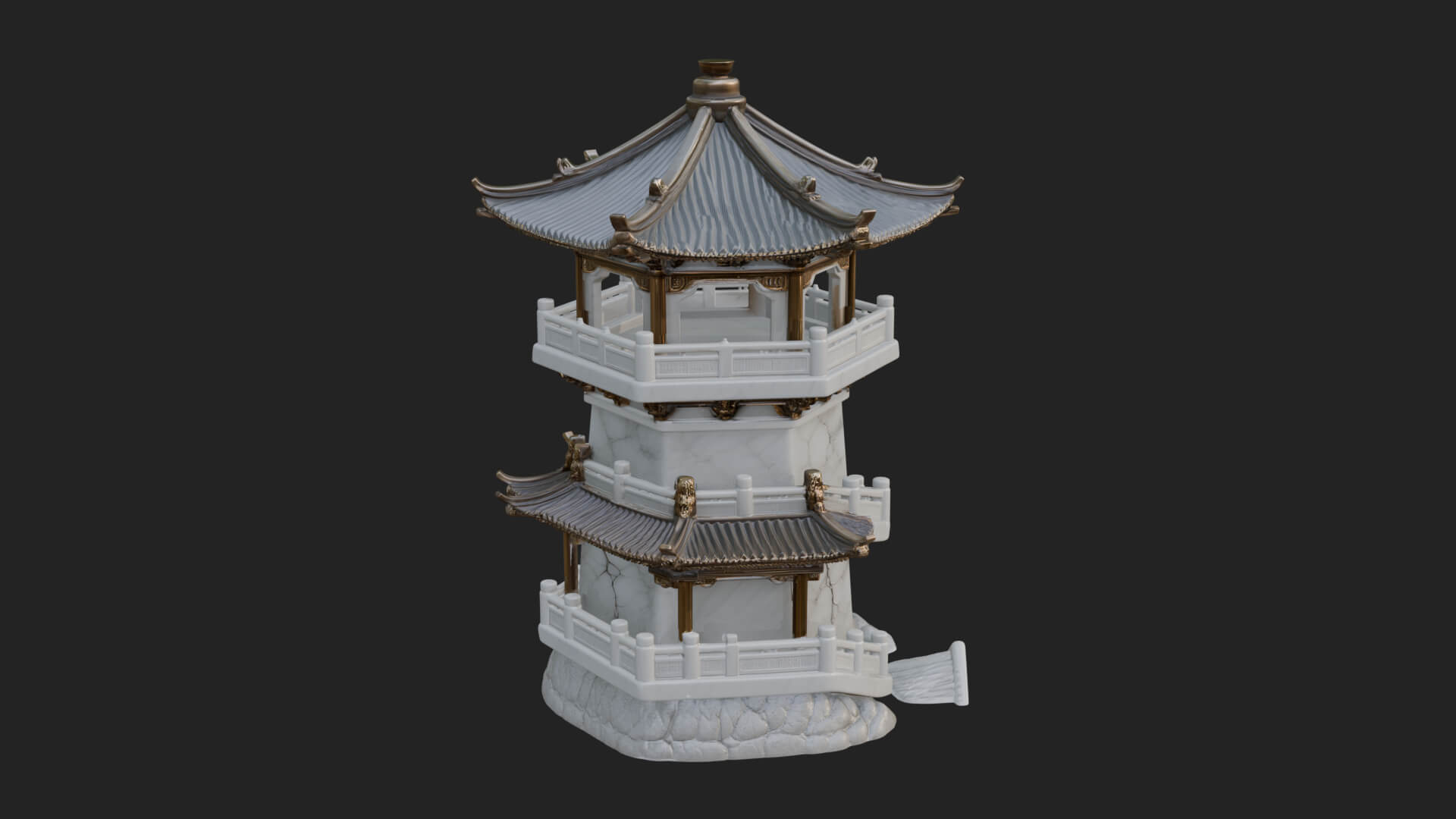 Fortified Pagoda Tower Design 9 3D Print Model 3D Model