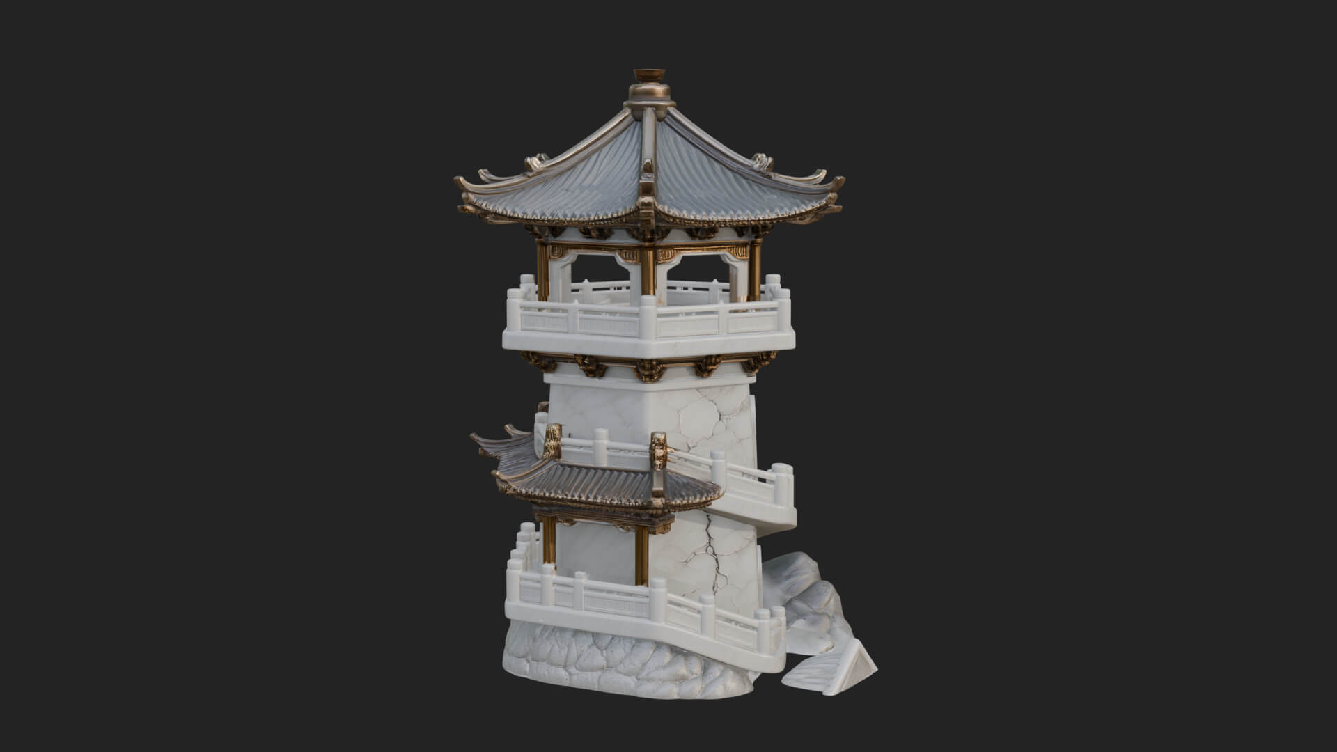 Fortified Pagoda Tower Design 9 3D Print Model 3D Model