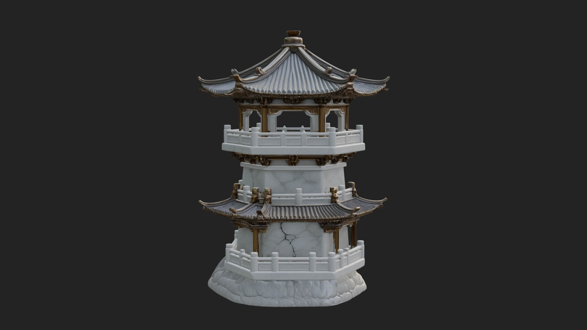 Fortified Pagoda Tower Design 9 3D Print Model 3D Model