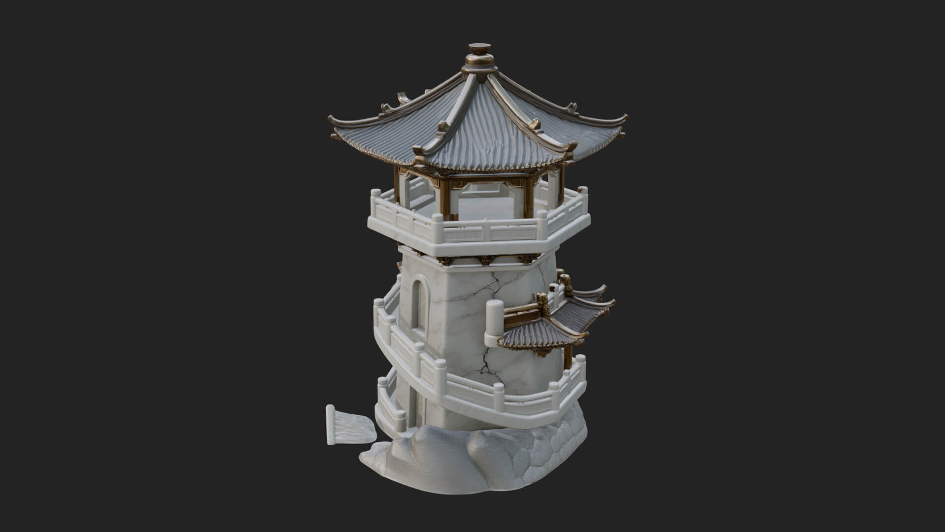 Fortified Pagoda Tower Design 9 3D Print Model 3D Model
