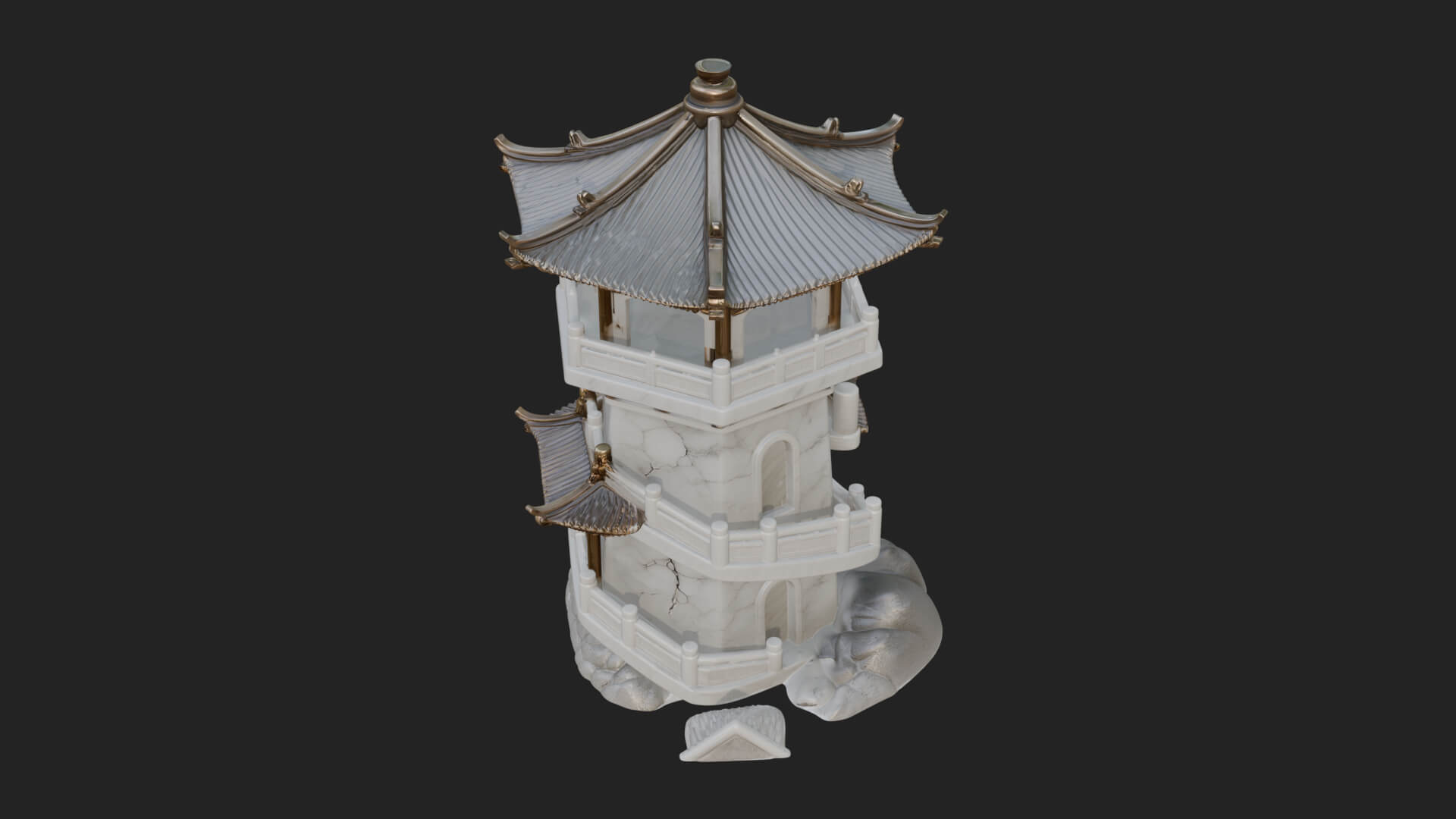 Fortified Pagoda Tower Design 9 3D Print Model 3D Model