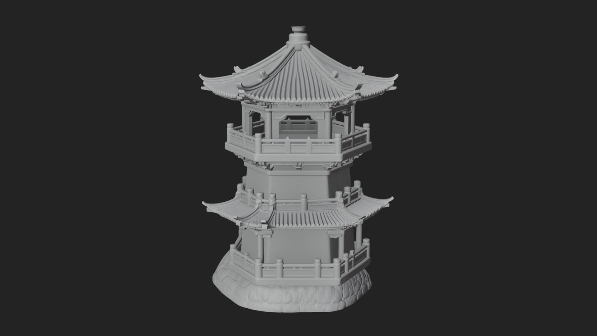 Fortified Pagoda Tower Design 9 3D Print Model 3D Model