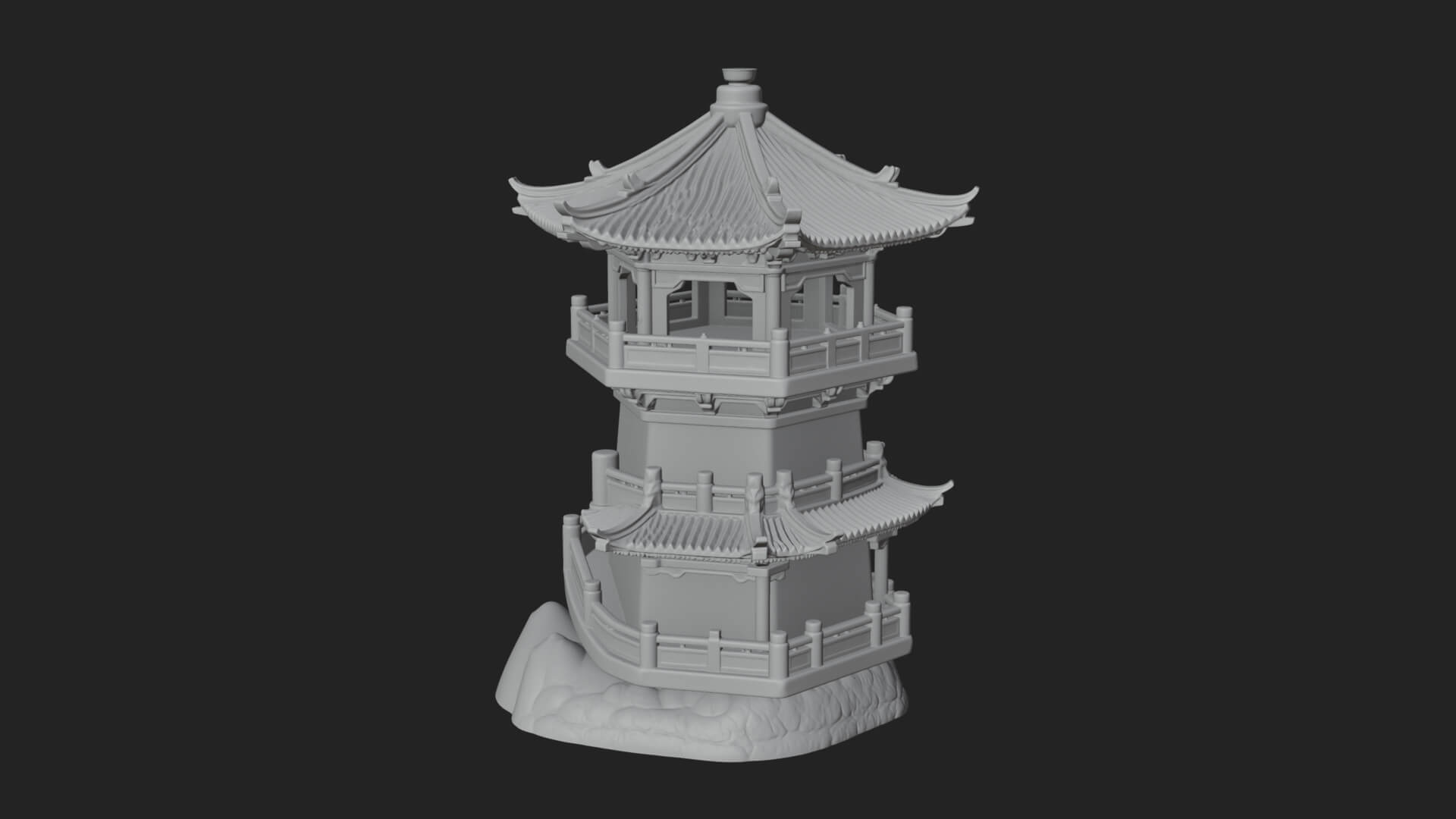 Fortified Pagoda Tower Design 9 3D Print Model 3D Model