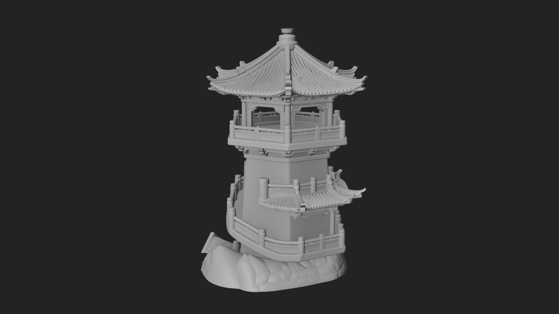 Fortified Pagoda Tower Design 9 3D Print Model 3D Model