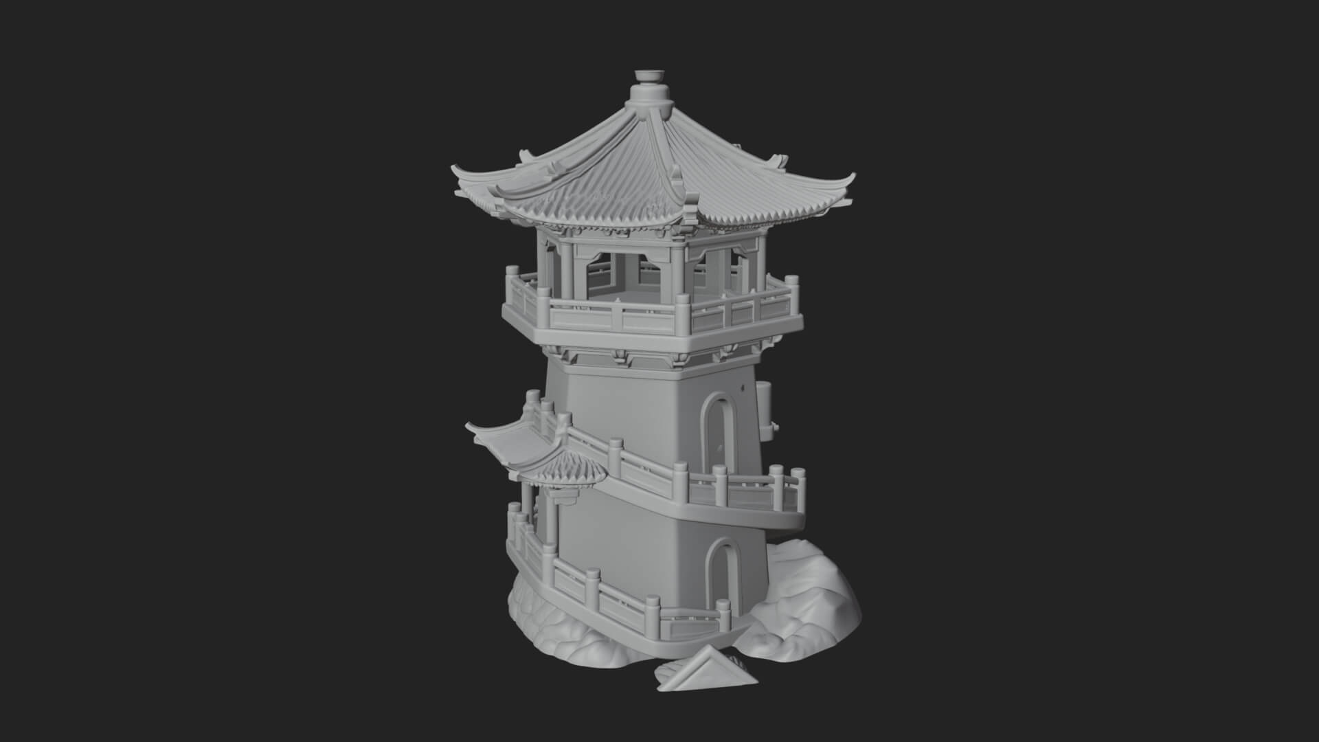 Fortified Pagoda Tower Design 9 3D Print Model 3D Model