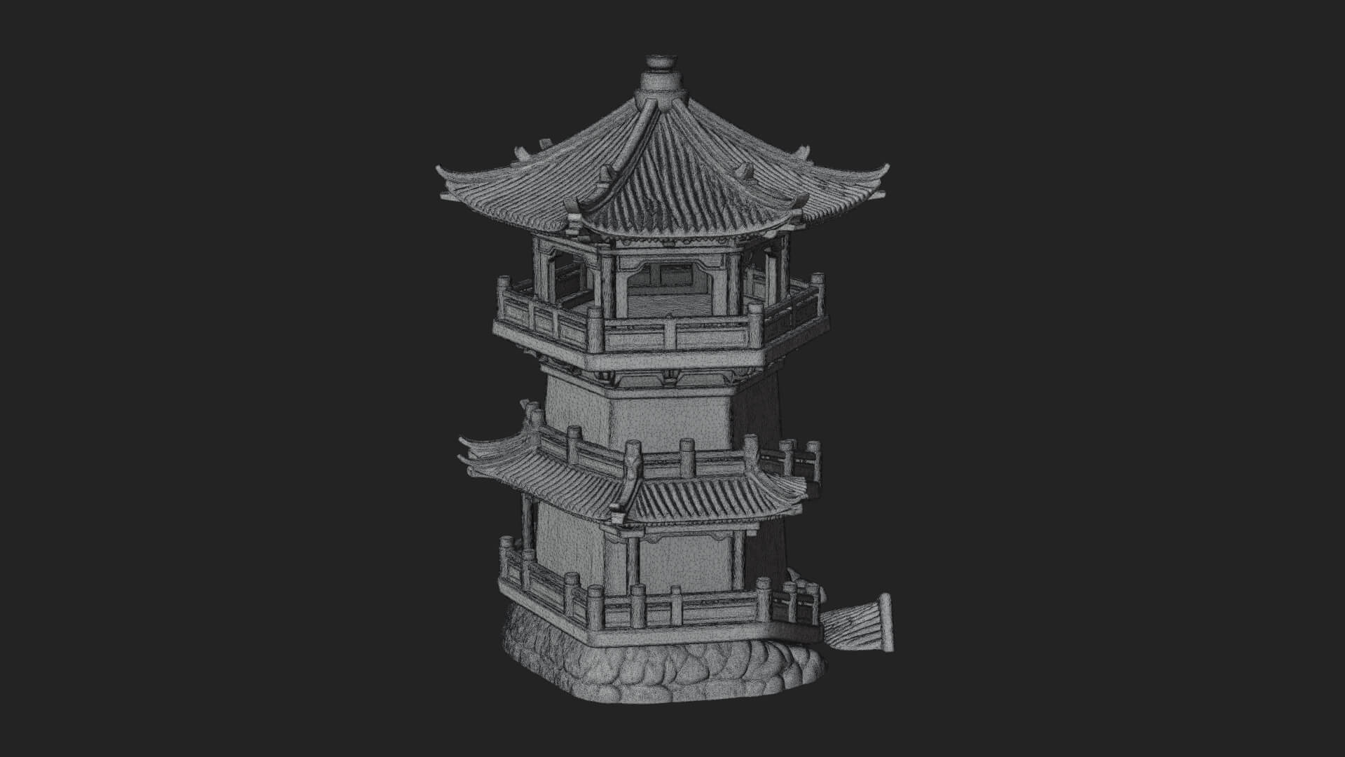 Fortified Pagoda Tower Design 9 3D Print Model 3D Model