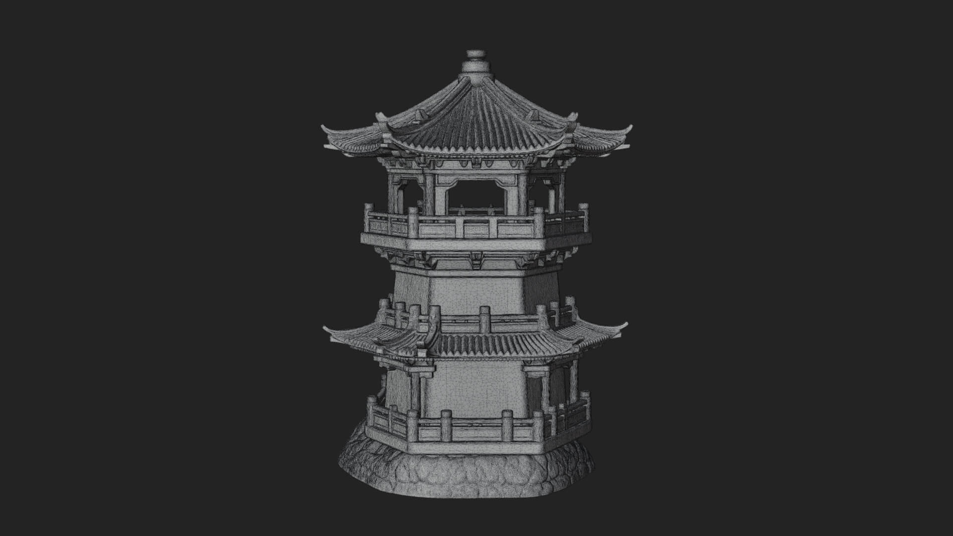 Fortified Pagoda Tower Design 9 3D Print Model 3D Model