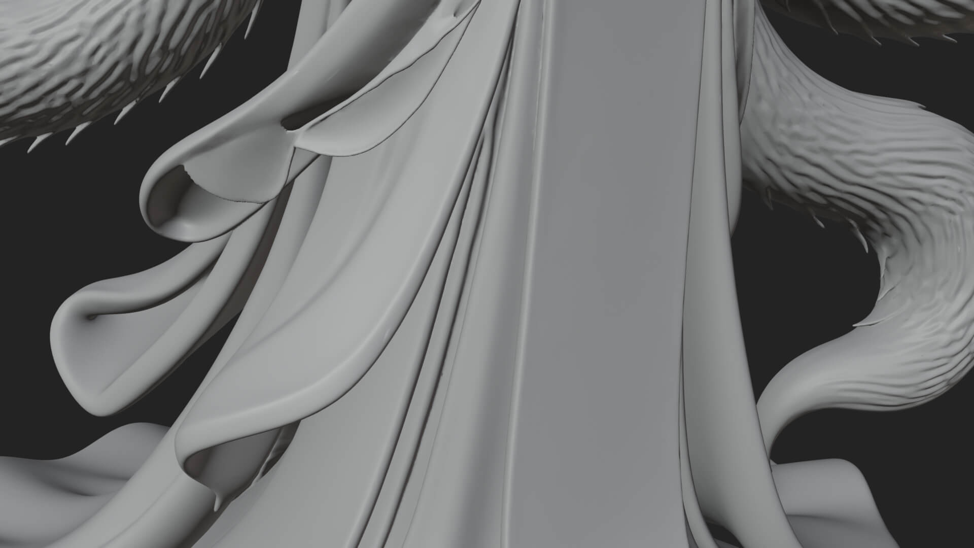 Fox-Eared Kitsune Woman Statue Design 3 3D Print Model 3D Model