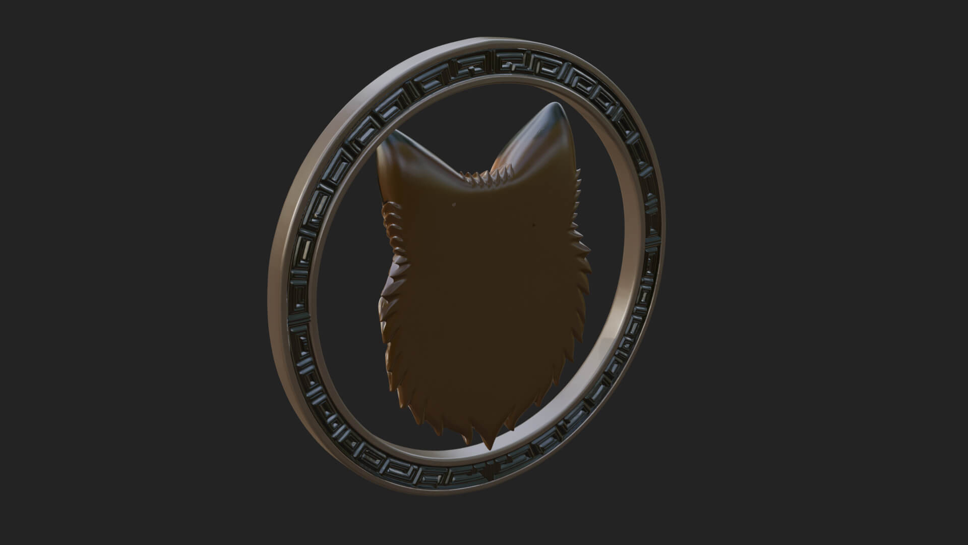 Fox Head Oval Relief Plaque Design 1 3D Print Model 3D Model