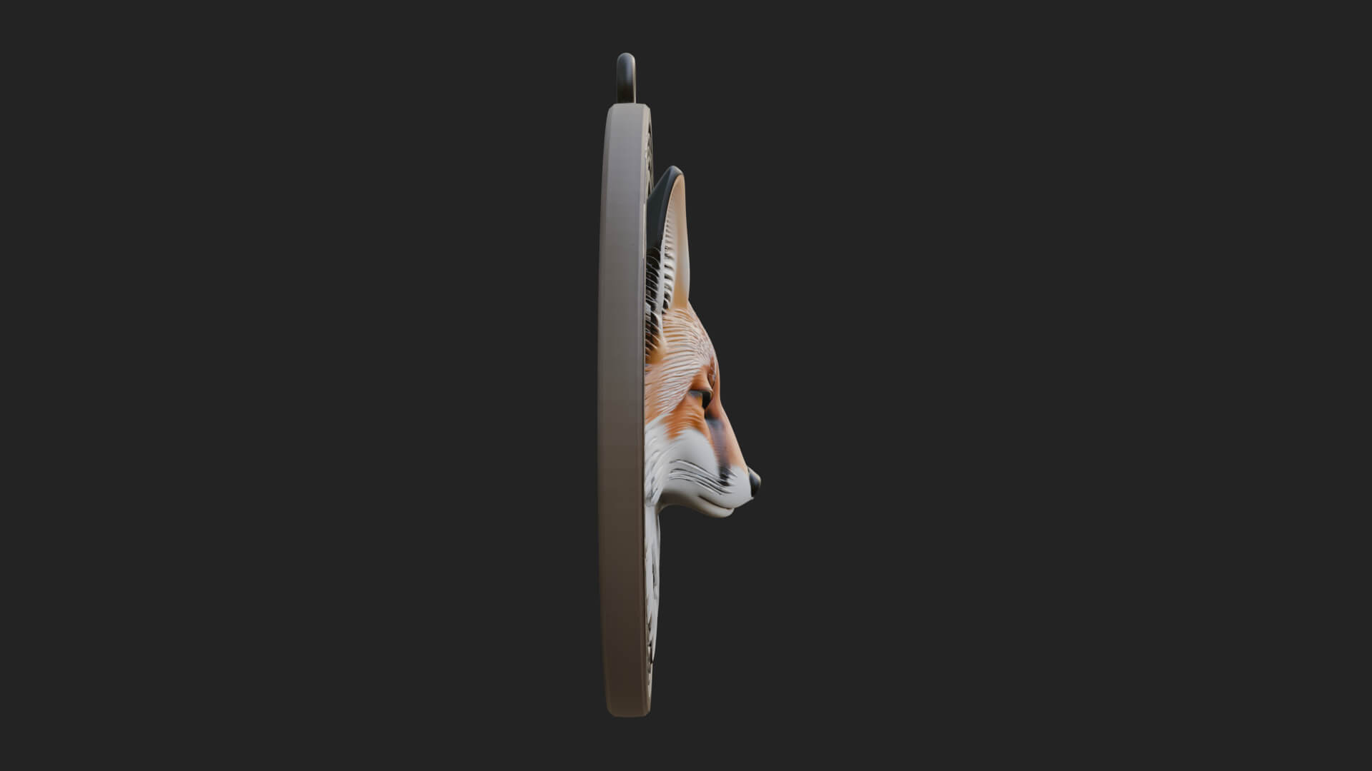 Fox Head Oval Relief Plaque Design 2 3D Print Model 3D Model