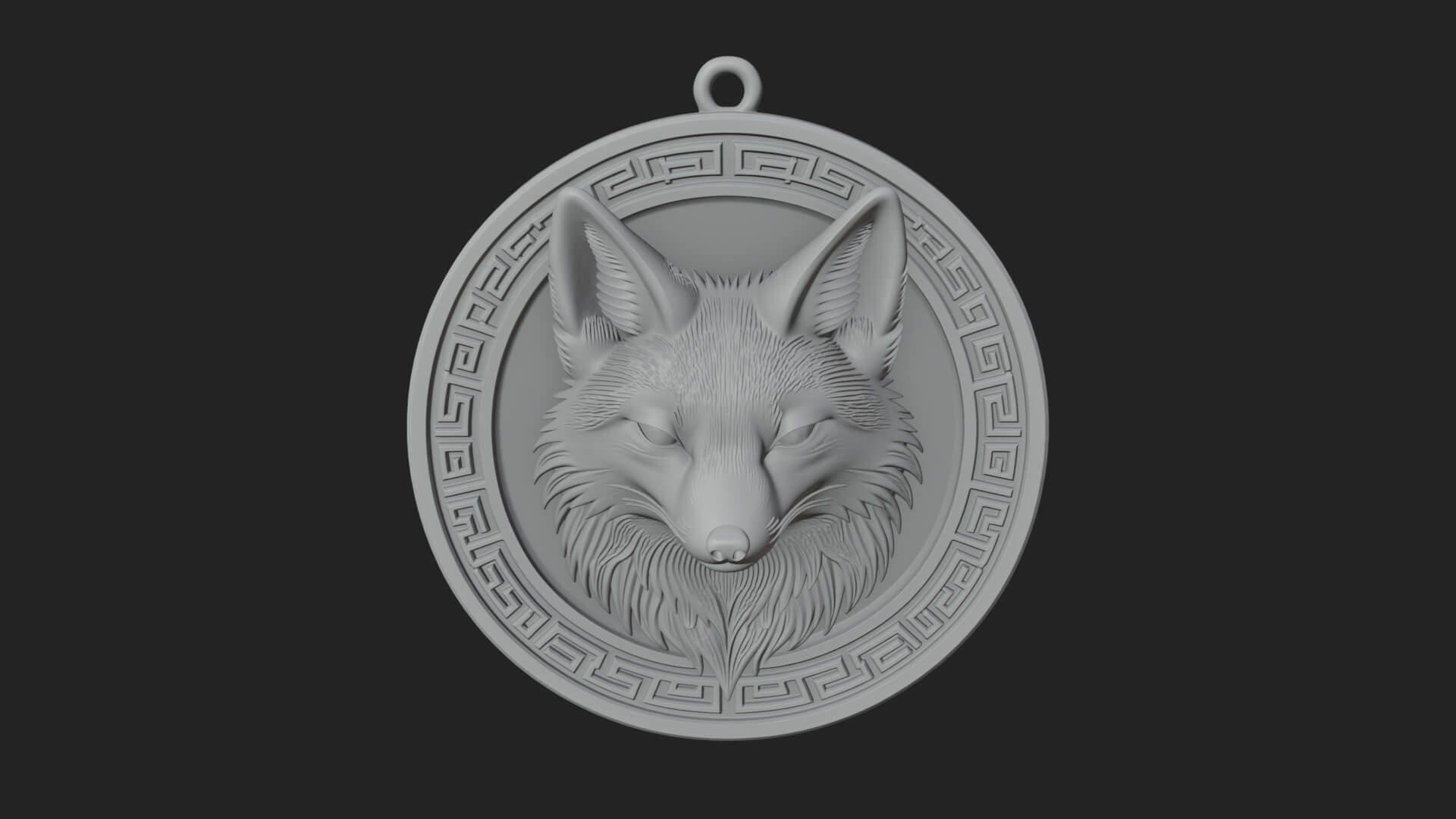Fox Head Oval Relief Plaque Design 2 3D Print Model 3D Model