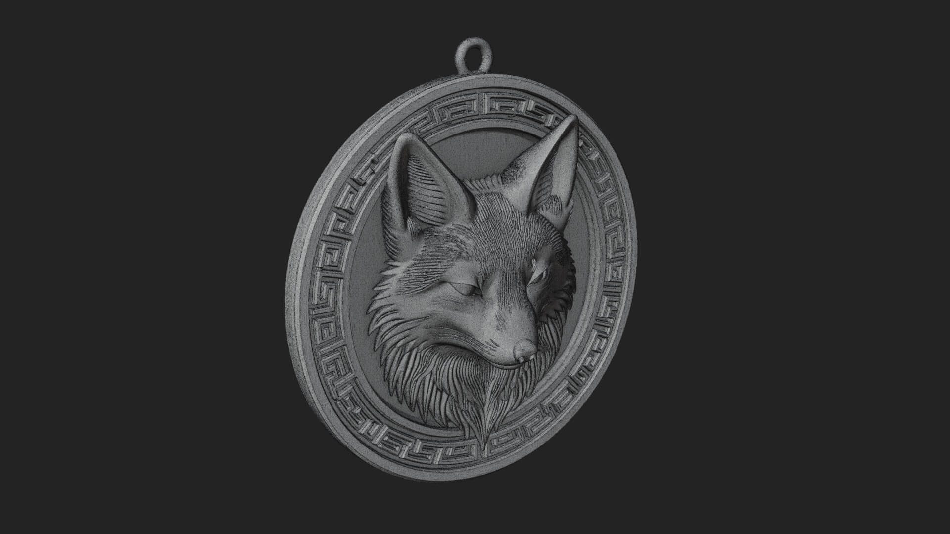 Fox Head Oval Relief Plaque Design 2 3D Print Model 3D Model