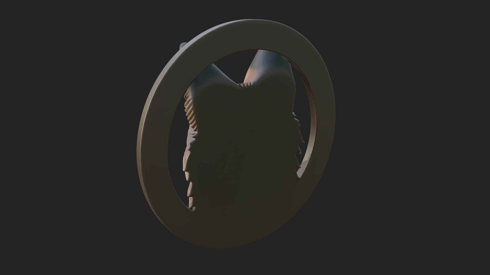 Fox Head Oval Relief Plaque Design 3 3D Print Model 3D Model