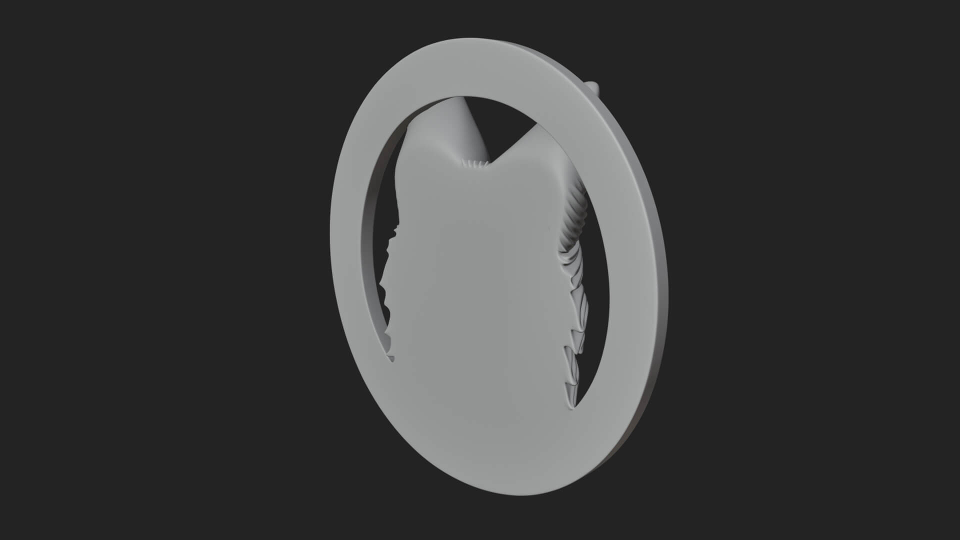 Fox Head Oval Relief Plaque Design 3 3D Print Model 3D Model