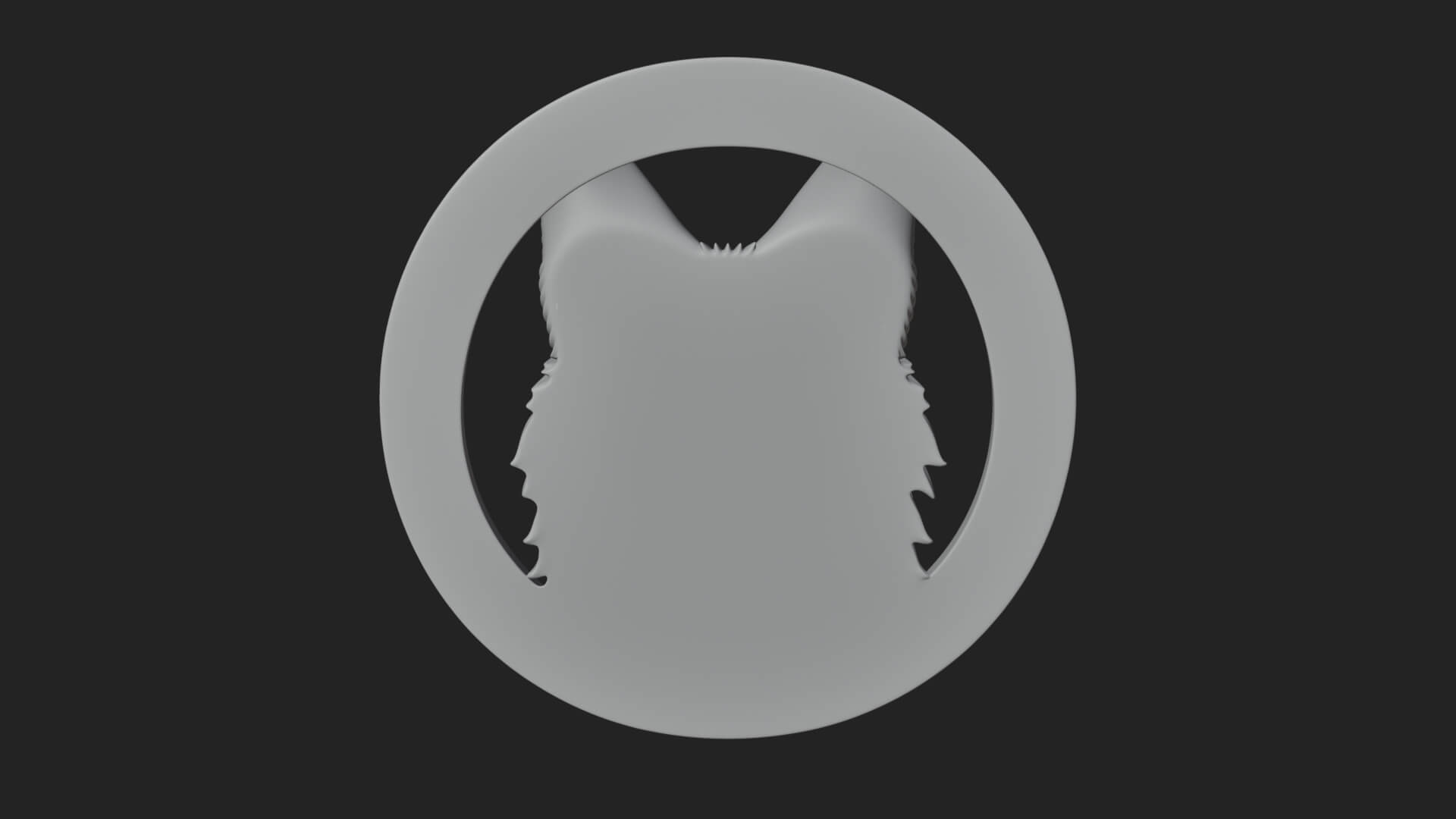 Fox Head Oval Relief Plaque Design 3 3D Print Model 3D Model