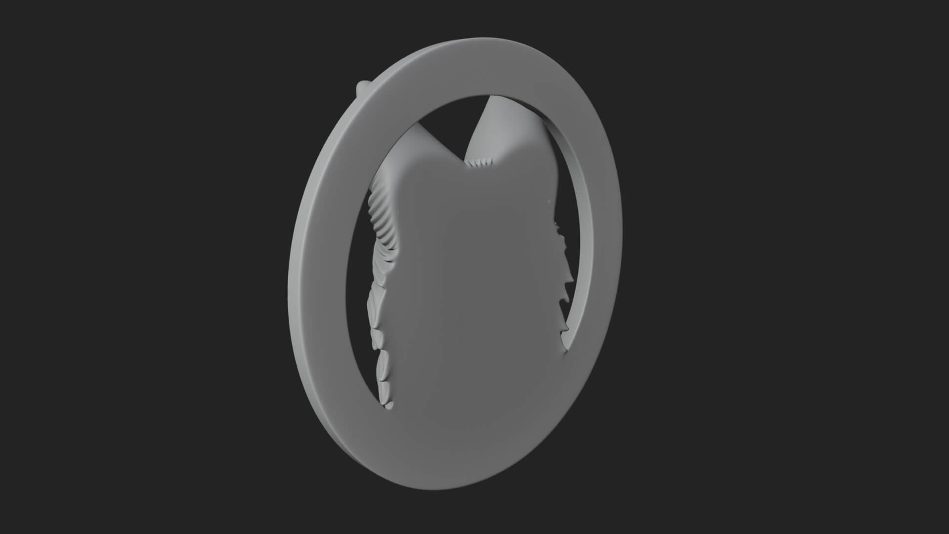 Fox Head Oval Relief Plaque Design 3 3D Print Model 3D Model