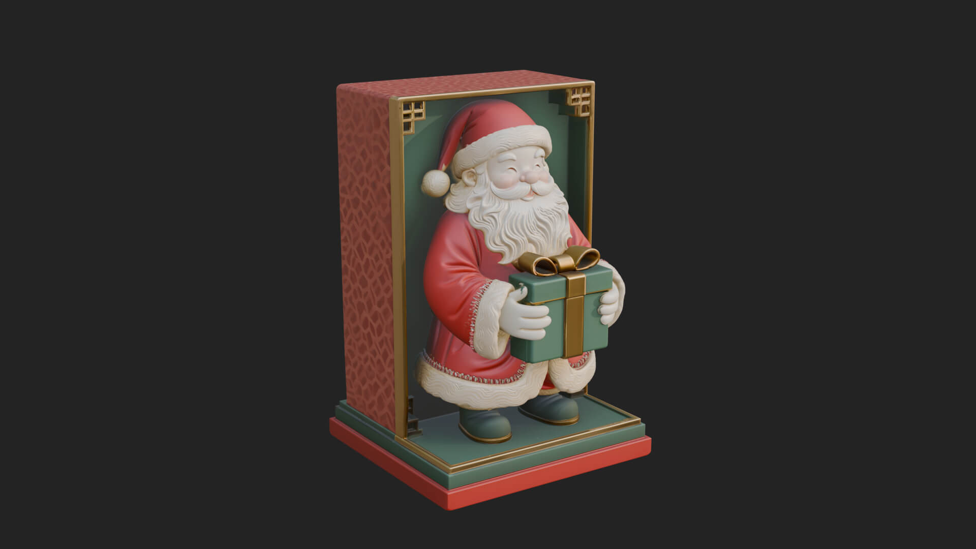 Framed Niche Santa Statue Design 1 3D Print Model 3D Model