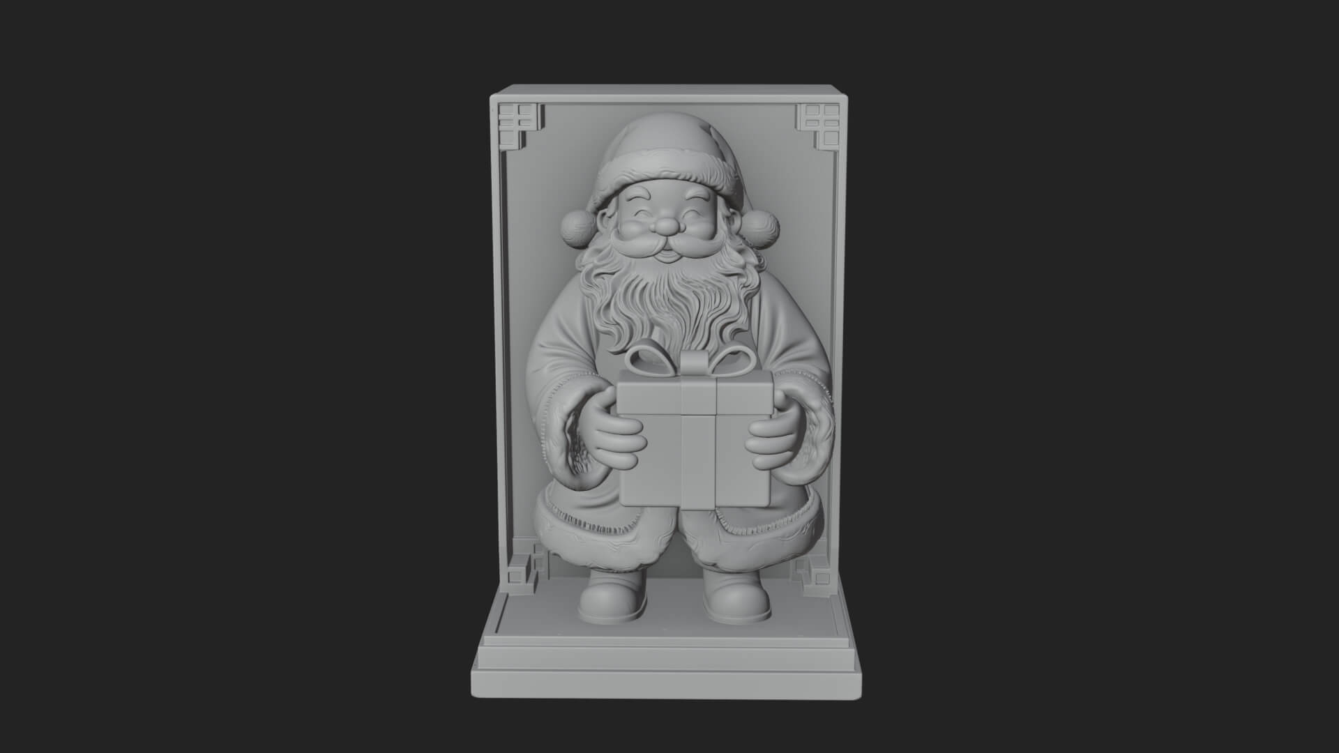 Framed Niche Santa Statue Design 1 3D Print Model 3D Model