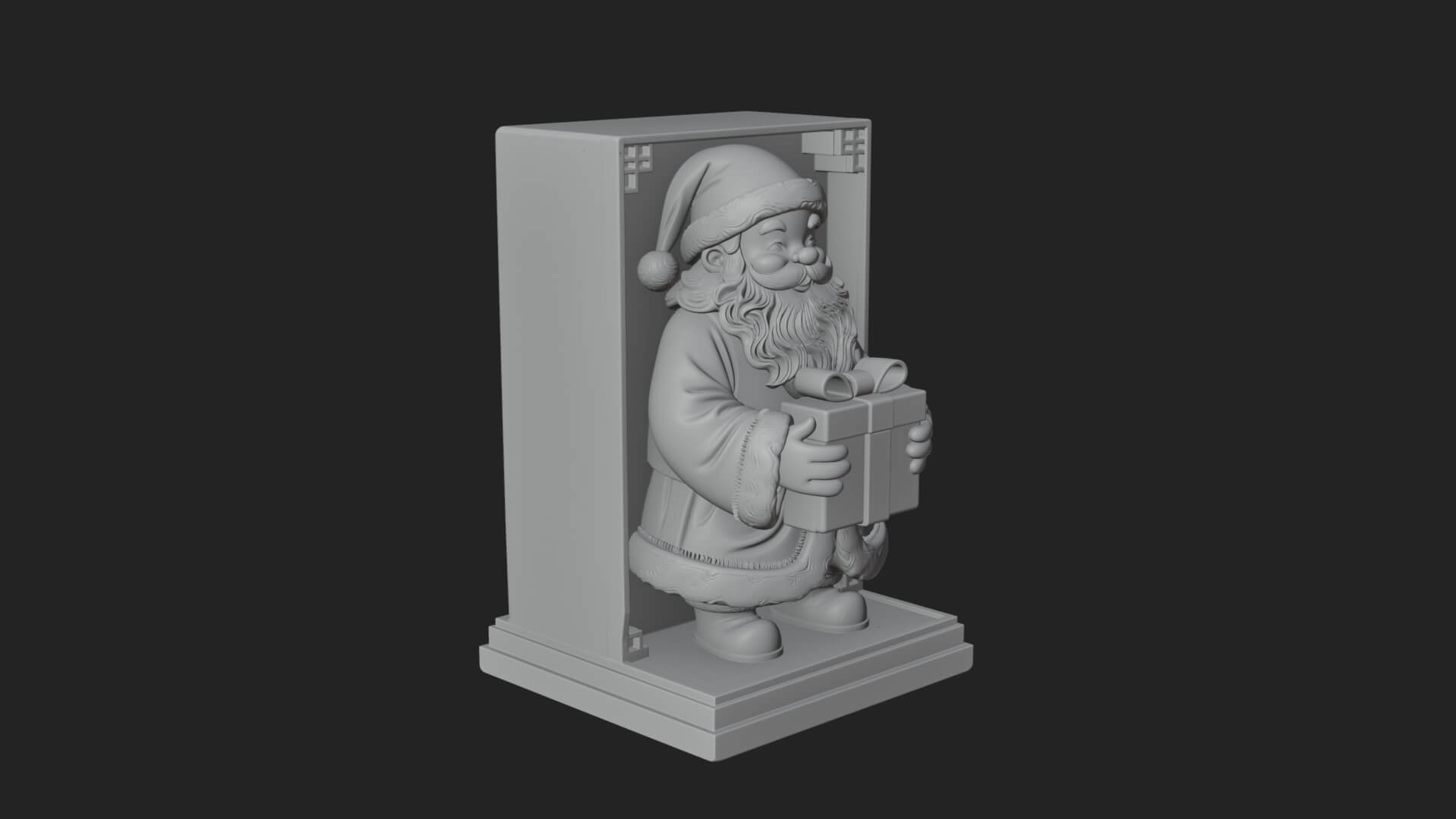 Framed Niche Santa Statue Design 1 3D Print Model 3D Model