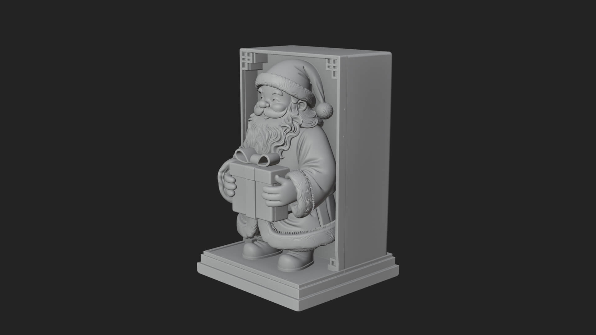 Framed Niche Santa Statue Design 1 3D Print Model 3D Model
