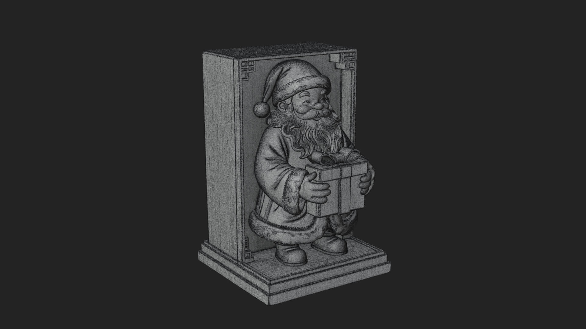Framed Niche Santa Statue Design 1 3D Print Model 3D Model