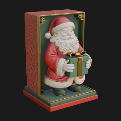 Framed Niche Santa Statue Design 1 3D Print Model