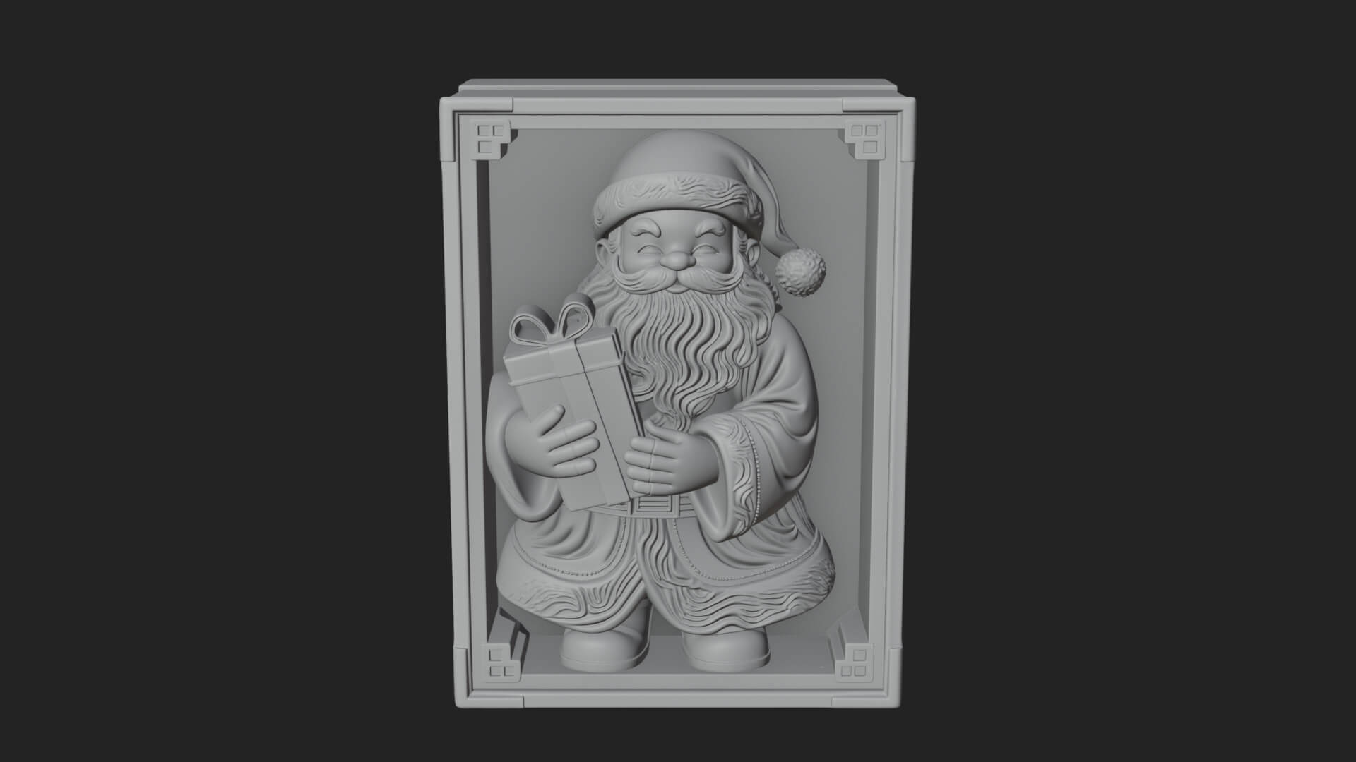 Framed Niche Santa Statue Design 2 3D Print Model 3D Model