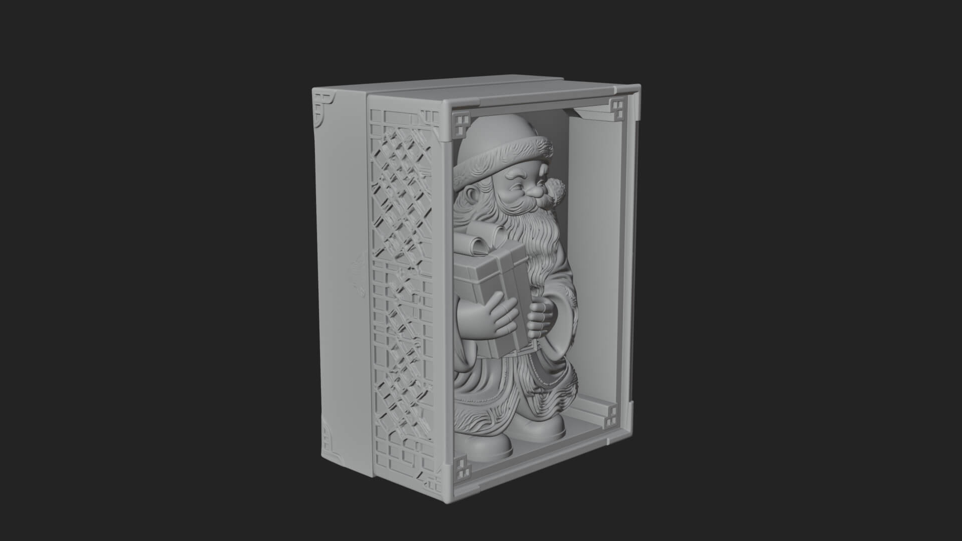 Framed Niche Santa Statue Design 2 3D Print Model 3D Model