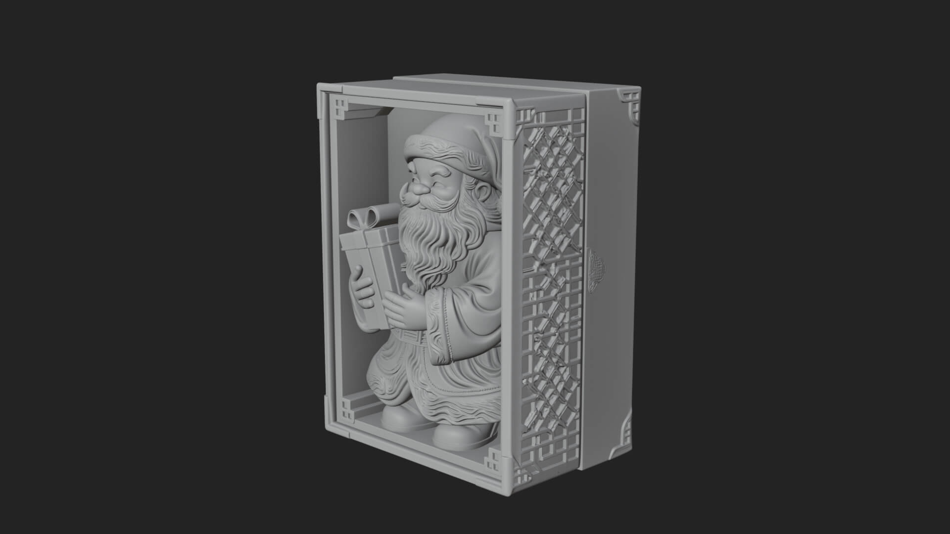 Framed Niche Santa Statue Design 2 3D Print Model 3D Model