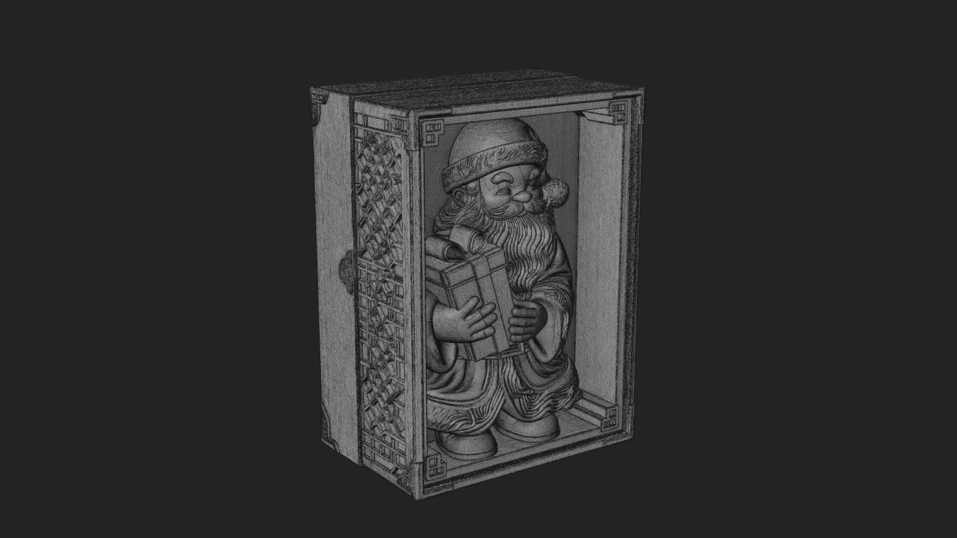Framed Niche Santa Statue Design 2 3D Print Model 3D Model