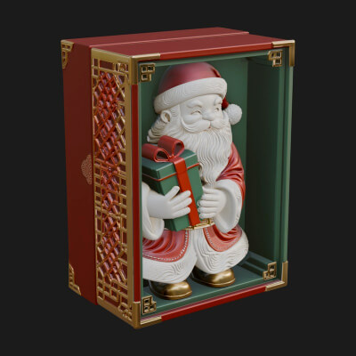 Framed Niche Santa Statue Design 2 3D Print Model