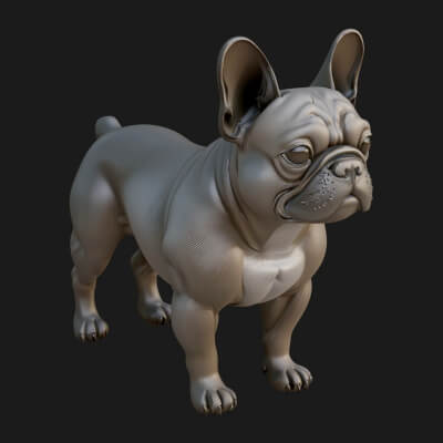 French Bulldog Statue Design 1 3D Print Model
