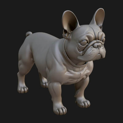 French Bulldog Statue Design 3 3D Print Model