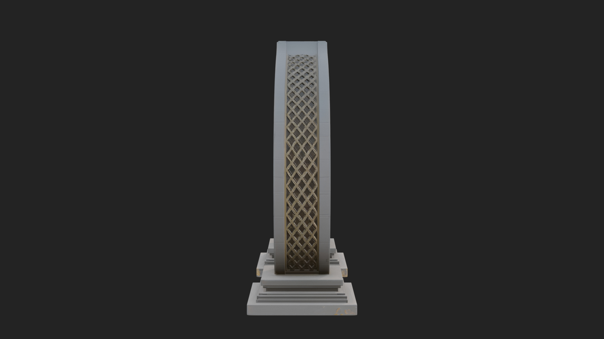 Fretwork Stone Arch Design 1 3D Print Model 3D Model