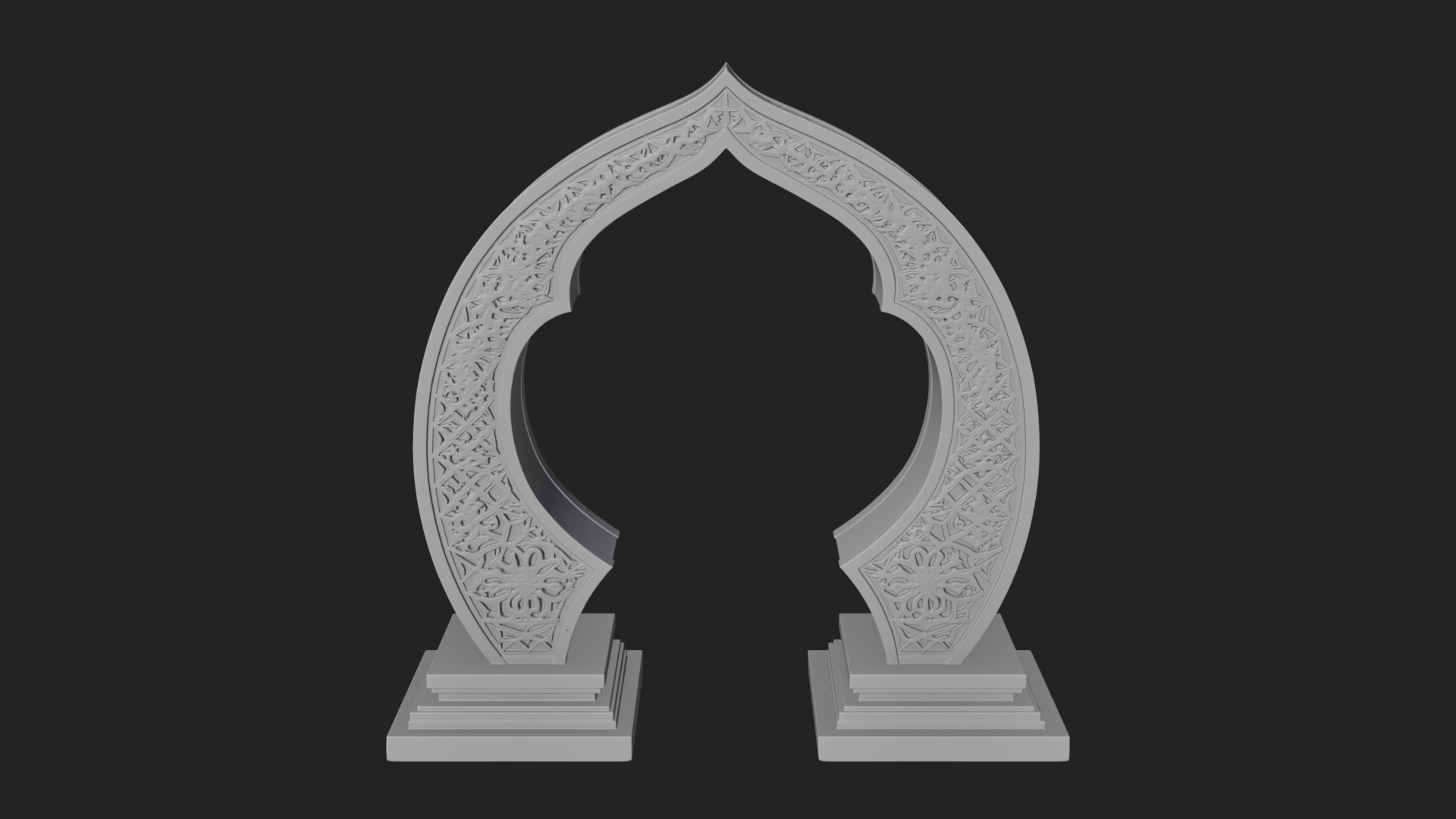 Fretwork Stone Arch Design 1 3D Print Model 3D Model