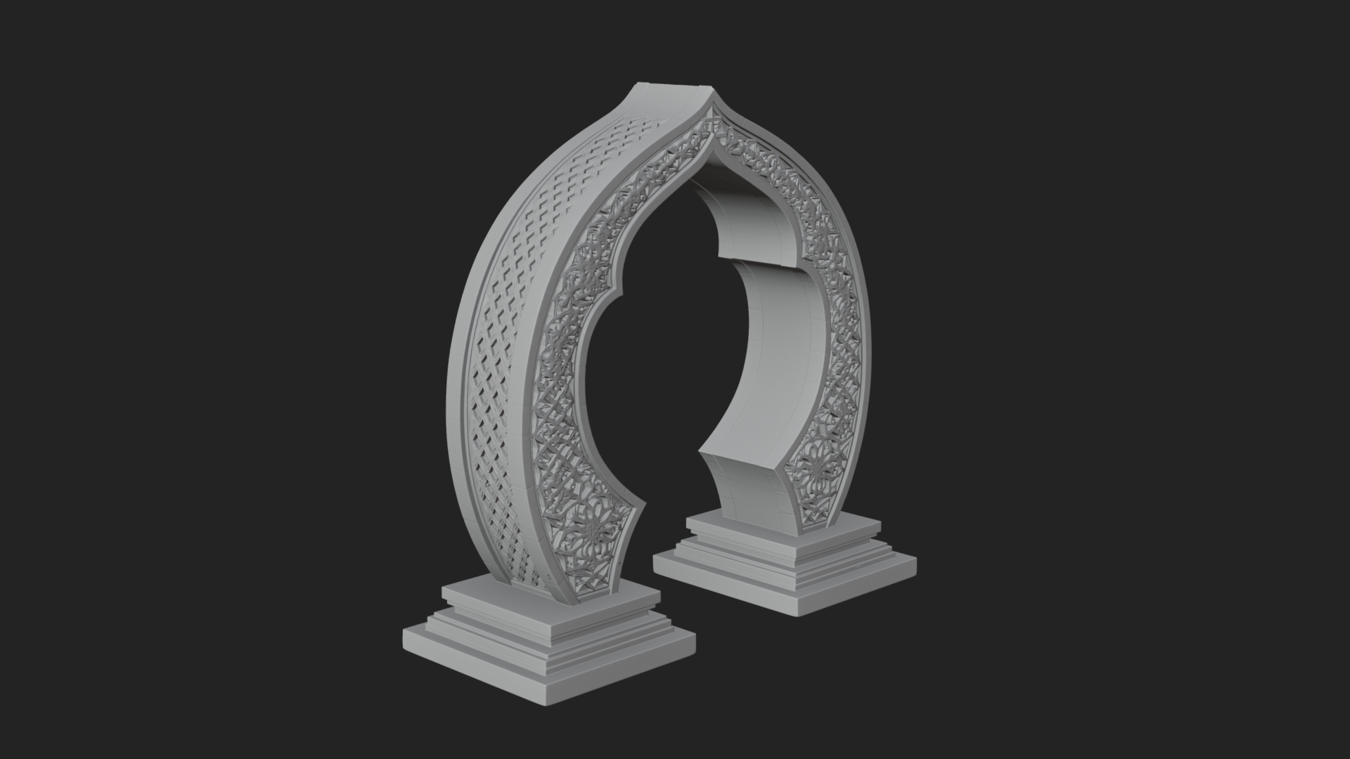 Fretwork Stone Arch Design 1 3D Print Model 3D Model