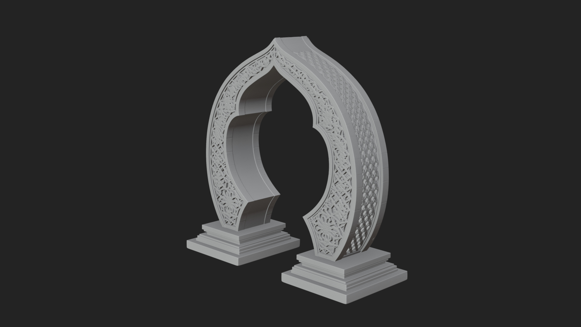 Fretwork Stone Arch Design 1 3D Print Model 3D Model