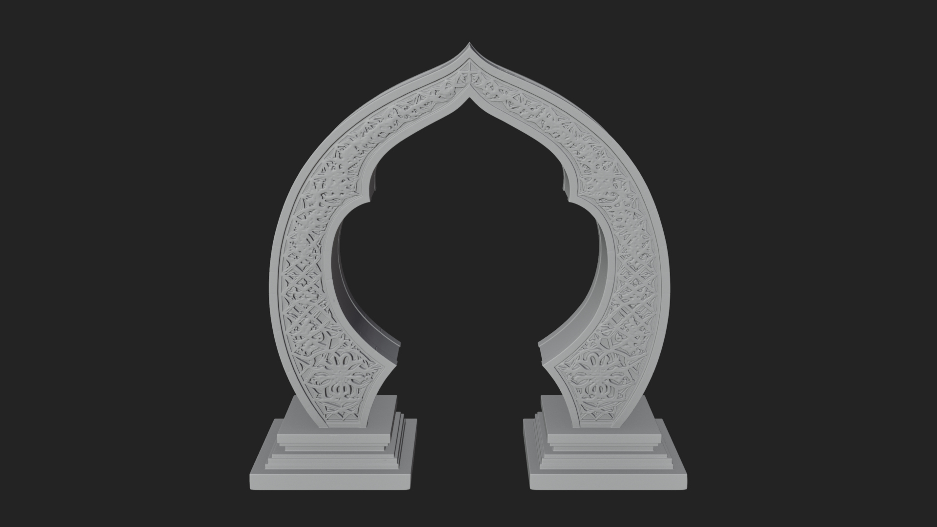 Fretwork Stone Arch Design 1 3D Print Model 3D Model