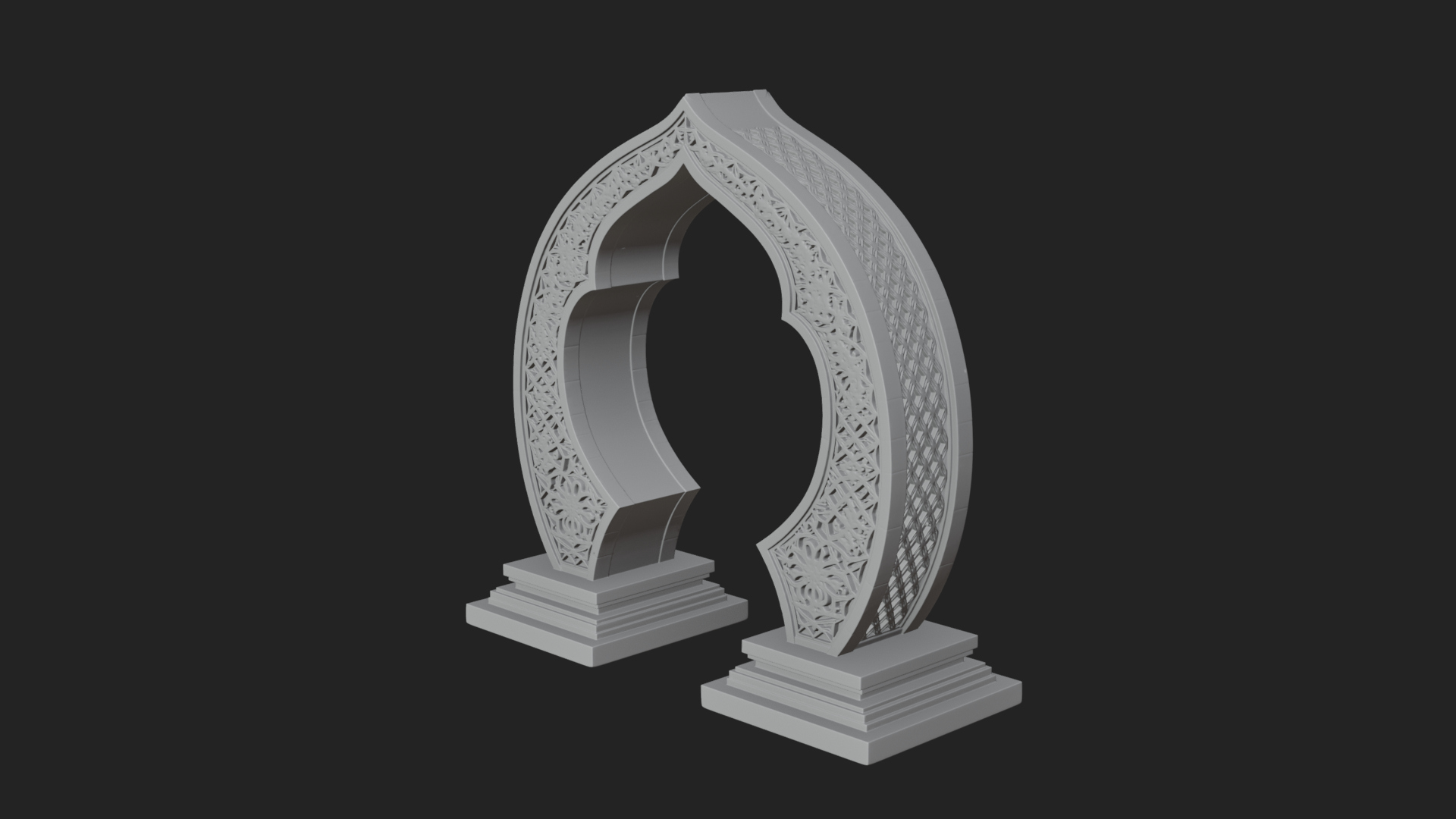 Fretwork Stone Arch Design 1 3D Print Model 3D Model