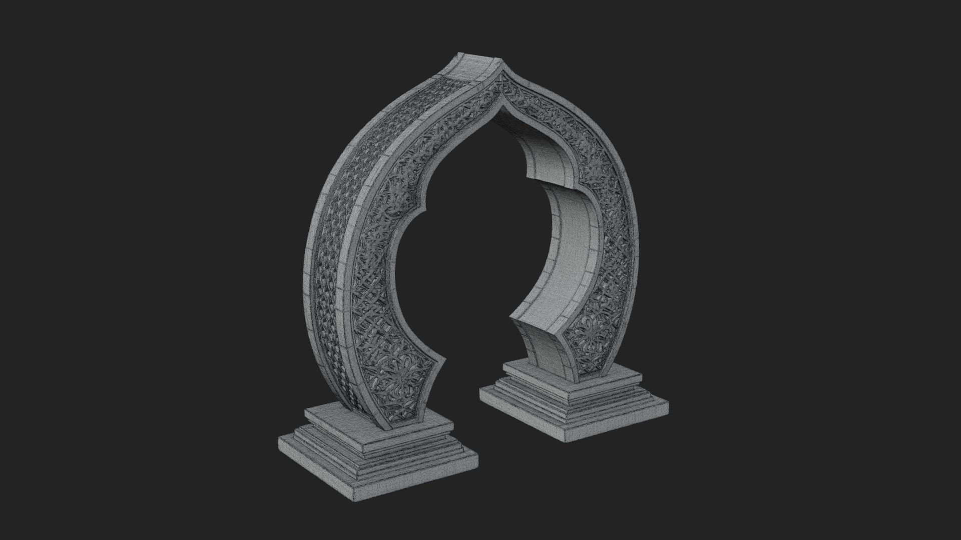 Fretwork Stone Arch Design 1 3D Print Model 3D Model