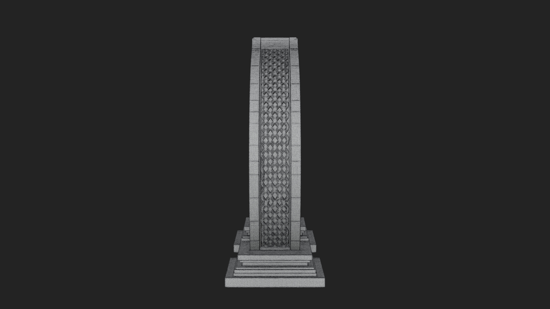 Fretwork Stone Arch Design 1 3D Print Model 3D Model