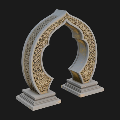 Fretwork Stone Arch Design 1 3D Print Model